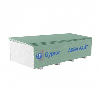 Gyproc Аква ВЛАГОСТОЙКИЙ, 9,5мм, 1200 х 2500 (ГСП-H3, гипсокартон, ГКЛ, Гипрок)