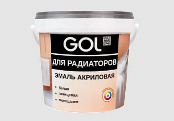 Эмаль акриловая для радиаторов Gol, белая глянцевая, 0,9кг