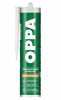 Универсальный силиконовый герметик кислотного типа, Бесцветный, OPPA, 270 гр.