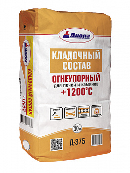 Кладочный состав для печей и каминов Диола "+1200" "Д-375", 10кг