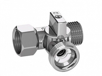 Кран-тройник шар. НР1/2"хНР3/4"хВР1/2" д/подкл.стирал. машины FERAT LUX 