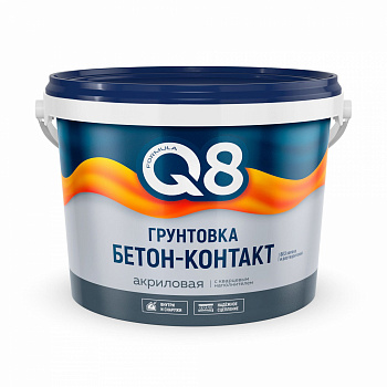 Грунтовка бетон-контакт Formula Q8 Престиж, акриловая | с кварцевым наполнителем, 1.4кг
