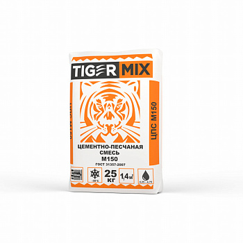 Цементно-песчаная смесь М150 TigerMix (Тайгер Микс), 25 кг