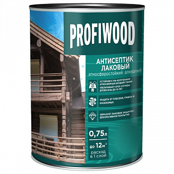 Антисептик лаковый «3 в 1» алкидный PROFIWOOD, тонирующий, КРАСНОЕ ДЕРЕВО, 0,7кг