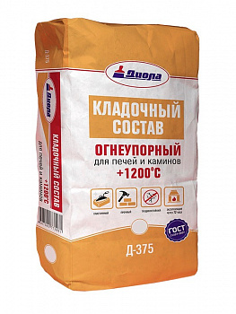 Кладочный состав для печей и каминов "+1200" "Диола-375", 5кг