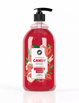 Гель для душа Kipni «CANDY SHOP» с дозатором Клубничный чизкейк, 1000 мл