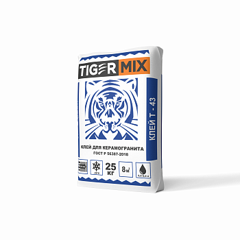 Клей для керамогранита T-43 TigerMix (Тайгер Микс), 25кг
