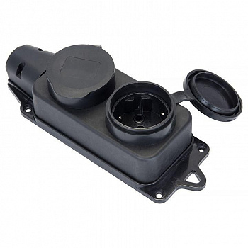 Колодка 2 гн. c/з K2E-B-IP44 с крышкой каучук 16А ARTSUN