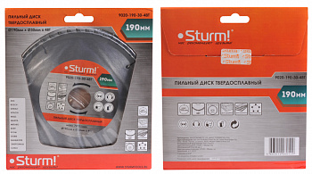Пильный диск, размер 190x30x48 зубьев, твердосплавные напайки Sturm!