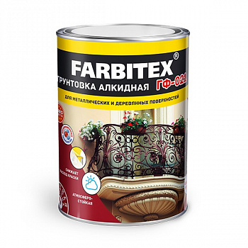 Грунтовка ГФ-021 FARBITEX красно-коричневая, 6,0 кг