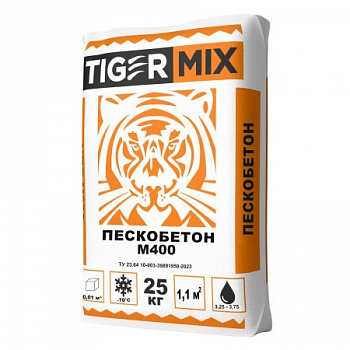Цементно-песчаная смесь Пескобетон  М400 TigerMix (Тайгер Микс), 25 кг