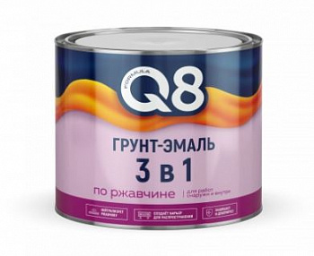 Грунт-эмаль 3 В 1 алкидная I по ржавчине,Formula Q8, зеленая, 1,9кг