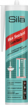 Однокомпонентный санитарный ацетатный силиконовый герметик SILA PRO MAX SEALANT SANITARY, бесцветный, 280 мл