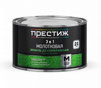 3 В 1 МОЛОТКОВАЯ эмаль декоративная по металлу Престиж, серая, 0,4кг