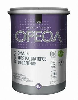 Эмаль для радиаторов отопления акриловая белая глянцевая, «Эмпилс», «Ореол» 1,1 кг