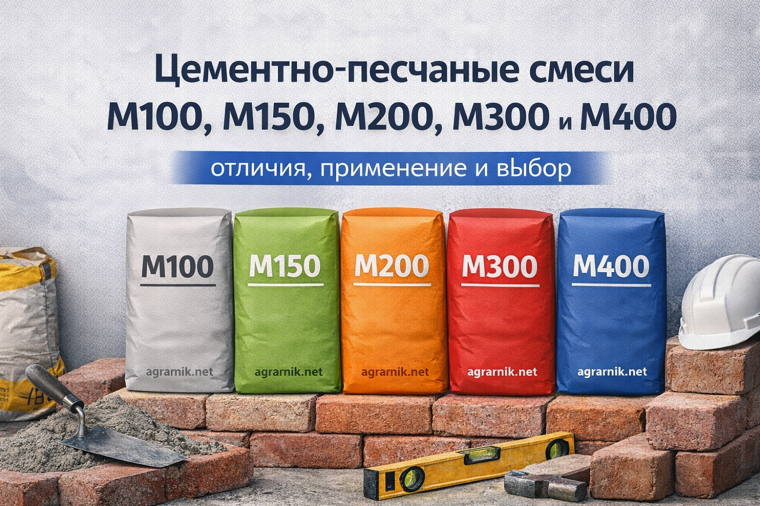 Цементно-песчаные смеси М100, М150, М200, М300 и М400 — отличия, применение и выбор