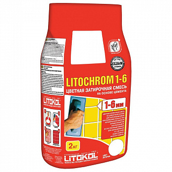 Затирка цементная для швов Litokol Litochrom 1-6 C.00 белая 2 кг