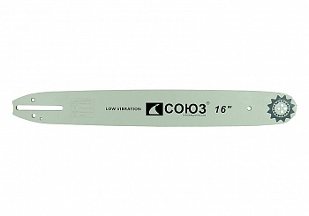 Пильная шина 16" СОЮЗ, паз 1,3мм, 3/8", 57зв, хвостовик POH(OREGON K095/A095)